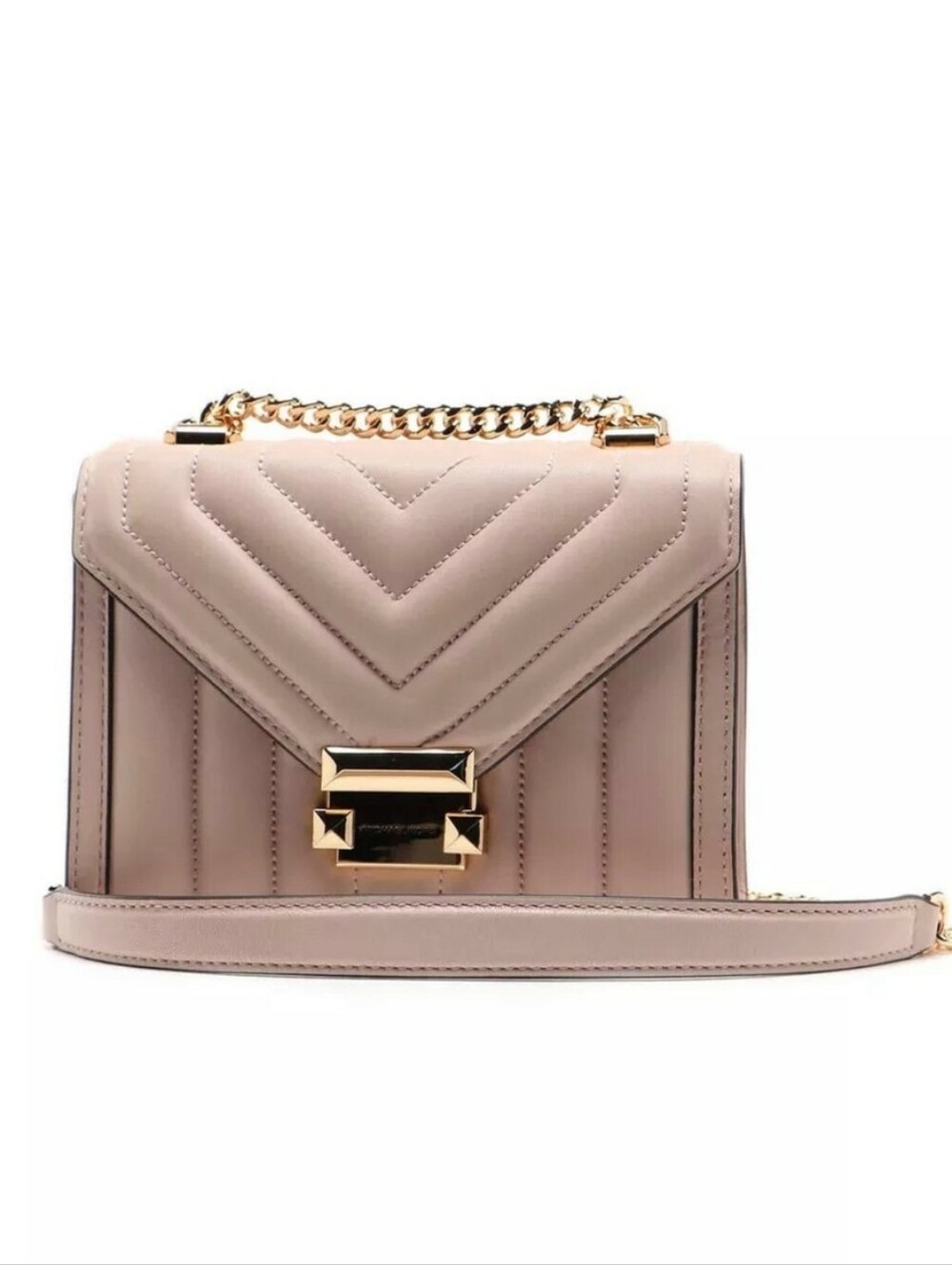NEW Michael Kors WHITNEY lux Blush Quilted Convertible Xbody/shoulder MSRP $478 - Picture 1 of 7